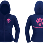 Felpa Cappuccio+Zip Lady - Fucsia-Blue Navy