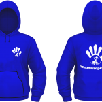 Felpa Cappuccio+Zip Unisex - Bianco-Royal Blue