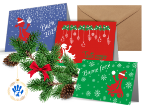 Biglietto cartaceo verticale Natale