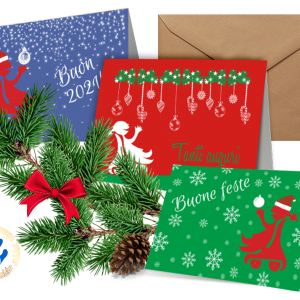 Biglietto cartaceo orizzontale Natale